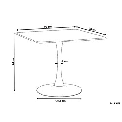 Avis Beliani Table de salle à manger 90 x 90 cm bois clair et noir BOCA