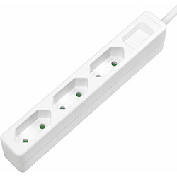 LogiLink LPS229 Multiprise sans interrupteur 3 prises blanc fiche avec contour