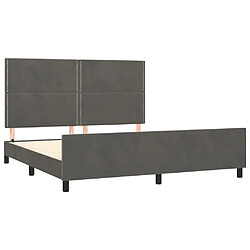 Acheter Maison Chic Cadre/structure de lit avec tête de lit pour adulte - Lit Moderne Chambre Gris foncé 160x200 cm Velours -MN23375