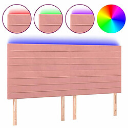 Maison Chic Tête de lit scandinave à LED,meuble de chambre Rose 160x5x118/128 cm Velours -MN64356