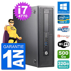 PC HP ProDesk 600 G1 SFF Intel i7-4770 RAM 32Go Disque 500Go Windows 10 Wifi - Occasion