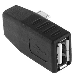 Avis Wewoo Adaptateur noir Micro USB mâle vers USB 2.0 AF avec angle de 90 degrés, Fonction OTG de