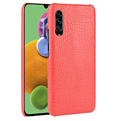 Wewoo Coque Rigide Pour Galaxy A70s antichoc Crocodile Texture PC + Etui PU Rouge