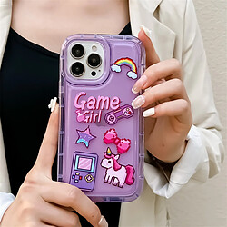 GUPBOO Étui pour iPhone13ProMax Arc-en-ciel Licorne Creative Mobile Phone Shell Jeu Console Personnalité Femme