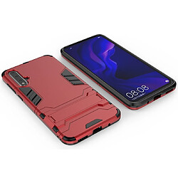 Wewoo Coque Renforcée Pour Huawei Nova 5 / 5 Pro Antichoc PC + TPU Housse de protection avec support invisible Rouge