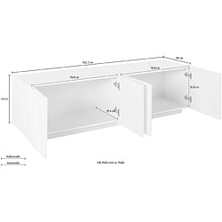 Acheter Alter Meuble TV de salon, Made in Italy, Meuble TV avec 4 portes avec détail, 162x44h46 cm, couleur Gris ardoise