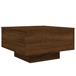 Avis ComfortXL Table Basse Avec Lumières LED Chêne Marron 55x55x31 Cm