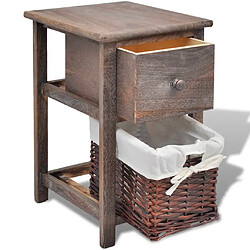 Acheter Maison Chic Table de chevet Table de Nuit Meuble de Rangement Bois Marron