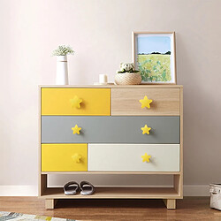 Wewoo Poignée d'armoire 5 PCS Grande Etoile Jaune Motif Antichoc Moderne Bande Dessinée Enfants Tiroir De Cabinet pas cher