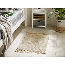 Avis Beliani Tapis beige à motif rayé 50 x 80 cm ALADAG