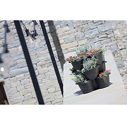 Pot de fleurs Respana Trio 3 Compartiments Anthracite