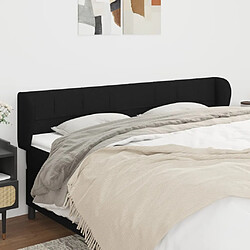 Maison Chic Tête de lit scandinave avec oreilles,meuble de chambre Noir 183x23x78/88 cm Tissu -MN46342