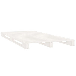 Avis vidaXL Lit de palette sans matelas blanc bois massif