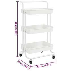 Maison Chic Desserte de cuisine | Chariot de cuisine | Meuble de rangement roulant 3 niveaux Blanc 42x35x85 cm Fer et ABS -GKD65105 pas cher