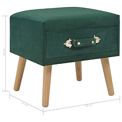 vidaXL Table de chevet Vert 40x35x40 cm Velours pas cher