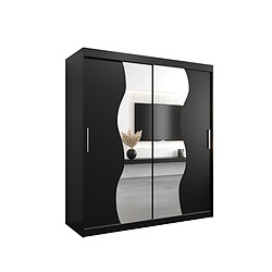 Abiks Meble Armoire MADRYT À Portes Coulissantes 200/180/62 2 Portes (Noir/Noir)