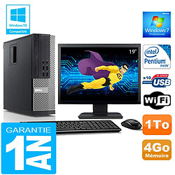 PC DELL 990 SFF Intel G840 Ram 4Go Disque 1 To Wifi W7 Ecran 19" - Occasion