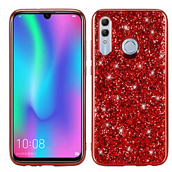 Wewoo Coque TPU antichoc en poudre pailletée pour Huawei Honor 10 Lite Rouge