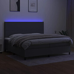 Avis vidaXL Sommier à lattes de lit et matelas et LED Gris foncé 200x200 cm