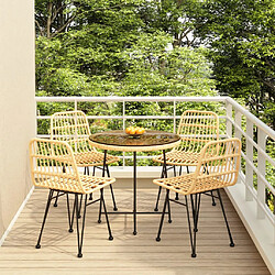 Salle à dîner de jardin 5 pcs,Table et chaise à manger Résine tressée -MN64827