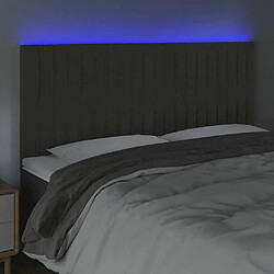 Avis Maison Chic Tête de lit scandinave à LED,meuble de chambre Gris foncé 160x5x118/128 cm Velours -MN67575