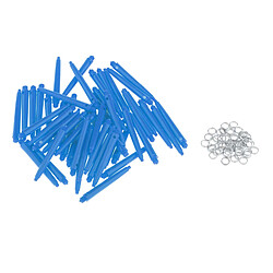 50x Arbres De Fléchettes 2BA Accessoires De Fléchettes Avec Anneaux De Protection 45 Mm Bleu