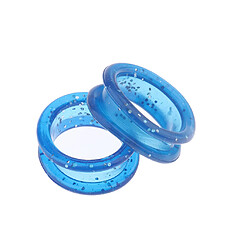 10pcs silicone barber cheveux ciseaux de toilettage ciseaux doigt bague poignées inserts bleu pas cher