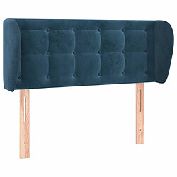 Maison Chic Tête de lit scandinave avec oreilles,meuble de chambre Bleu foncé 93x23x78/88 cm Velours -MN66368