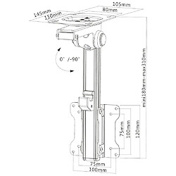 Support sous armoire InLine® pour écrans jusqu'à 68 cm 27 ""jusqu'à 20 kg