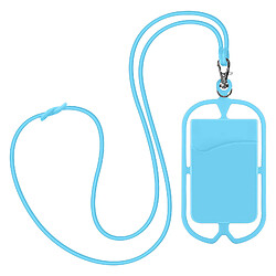 Avizar Coque Cordon Universelle pour Smartphone avec Porte-carte NeckPouch Bleu Clair