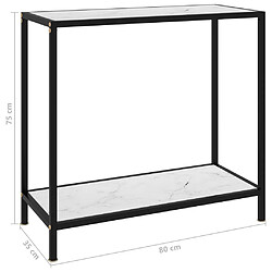 vidaXL Table console Blanc 80x35x75 cm Verre trempé pas cher