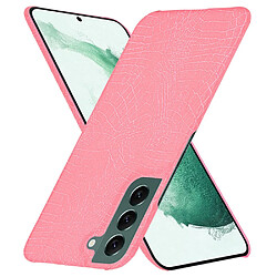 Coque en TPU + PU texture croco rose pour votre Samsung Galaxy S22 Plus 5G