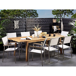 Beliani Table de jardin Bois Bois clair CESANA