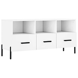 Maison Chic Meuble TV scandinave - Banc TV pour salon blanc 102x36x50 cm bois d'ingénierie -MN17329