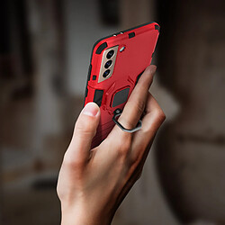 Avis Avizar Coque Samsung Galaxy S21 Hybride Antichoc Bague Métallique Support Vidéo rouge