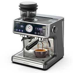 HiBREW H7A Machine à expresso pression de 20 bars, système à double chaudière, broyeur à 30 niveaux