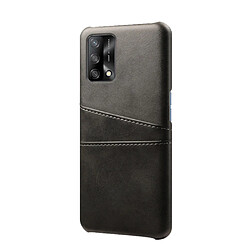 Coque en TPU + PU avec double porte-cartes noir pour votre Oppo A74 4G/F19