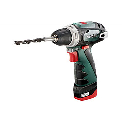 Metabo PowerMaxx BS Basic 600984000 Perceuse-visseuse sans fil 12 V 2.0 Ah Li-Ion + 2 batteries, + chargeur