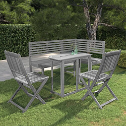 Maison Chic Mobilier de bistro et chaises de jardin 4 pcs Bois d'acacia solide Gris -GKD470575