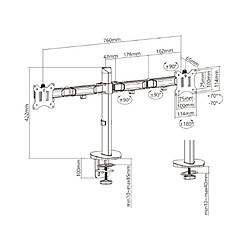 Support articulé pour double écran Deluxe Ergo Office, 17"-32", max. 9kg, ER-449 pas cher