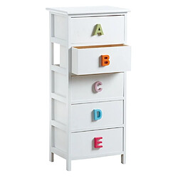 Aubry Gaspard Commode chambre enfant alphabet 5 tiroirs 5 tiroirs.