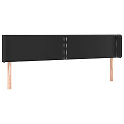 vidaXL Tête de lit avec oreilles Noir 183x16x78/88 cm Similicuir