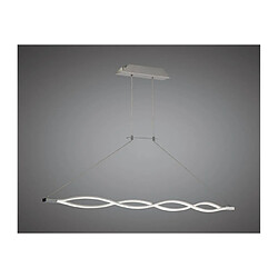 Luminaire Center Suspension 42W Sahara XL LED 3000K, 3400lm, Dimmable argent/acrylique givré/chrome poli