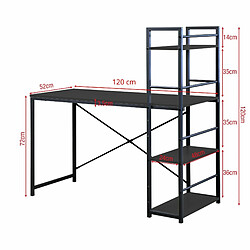 Avis Mobili Rebecca Table De Bureau Pour PC Avec Bibliothèque Bois Noir Métal Bureau Moderne