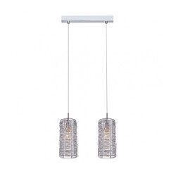 Luminaire Center Suspension Linton Métal Argent 2 ampoules 24cm