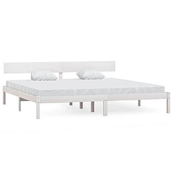 vidaXL Cadre de lit sans matelas blanc bois massif 200x200 cm