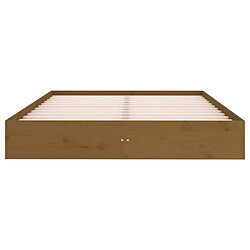 Acheter vidaXL Cadre de lit sans matelas marron miel bois massif 150x200 cm