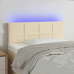 Maison Chic Tête de lit moderne à LED lumineuse pour chambre - Décoration de lit Crème 80x5x78/88 cm Tissu -MN59347