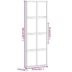 vidaXL Porte coulissante noir 76x205 cm verre trempé aluminium pas cher