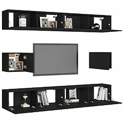 Avis Maison Chic Ensemble de meubles TV 6 pcs | Banc TV Moderne pour salon | Meuble de Rangement - Noir Aggloméré -MN59519